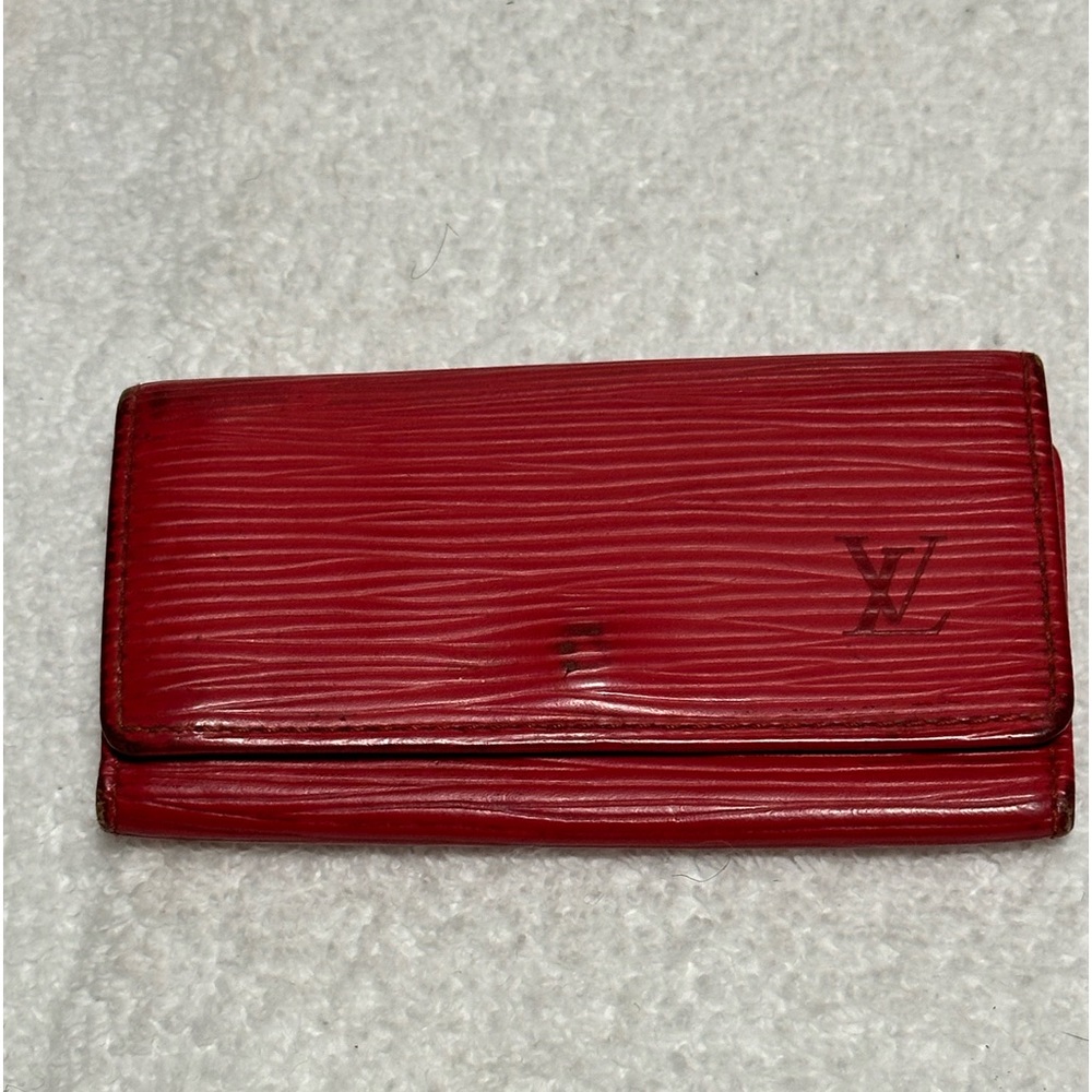 Louis Vuitton Red Key Case Wallet With Snap Closu… - image 1